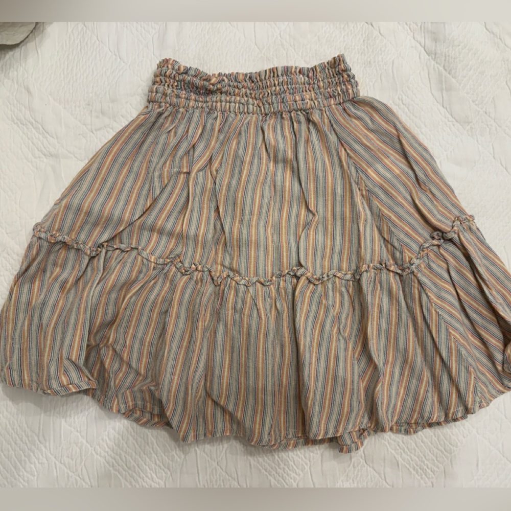 Marine Layer Blue and Orange Bubble Mini Skirt
